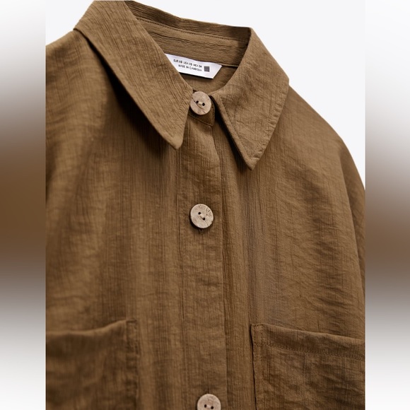 Zara short sleeve dark olive green romper jumpsuit - Picture 5 of 11